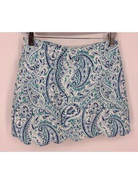 Sigrid Olsen Golf and Tennis Paisley Scallop Hem Skort With Side Pockets Size XS